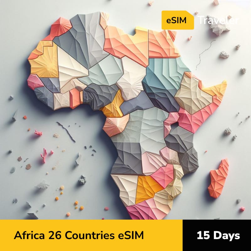 Africa26 Countries eSIM card for travel - 15Days | 1-30GB Data Plans-eSIM Traveler