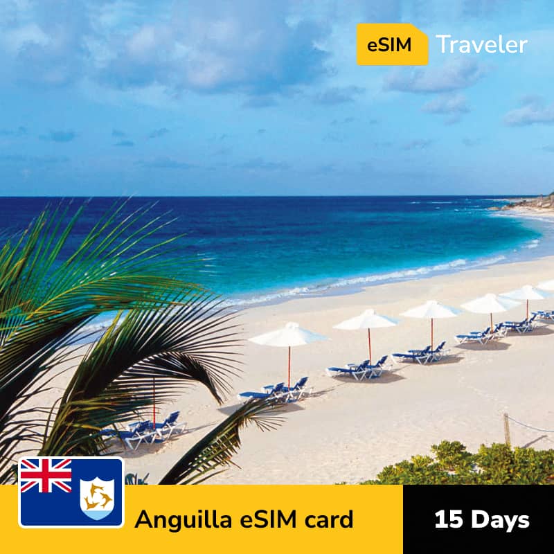 🇦🇮 Anguilla eSIM card for travel - 15Days | 1-30GB Data Plans-eSIM Traveler