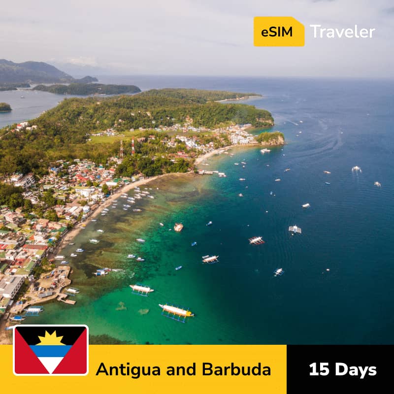 🇦🇬 Antigua and Barbuda eSIM card for travel - 15Days | 1-30GB Data Plans-eSIM Traveler