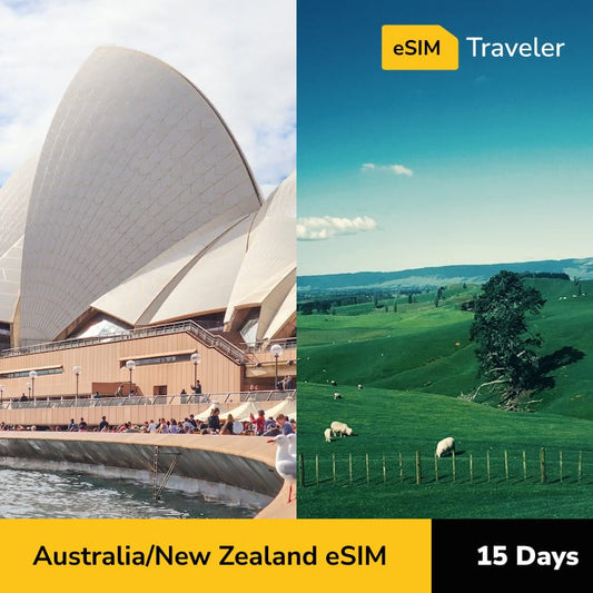 Australia & New Zealand eSIM card for travel - 15Days | 1-30GB Data Plans-eSIM Traveler