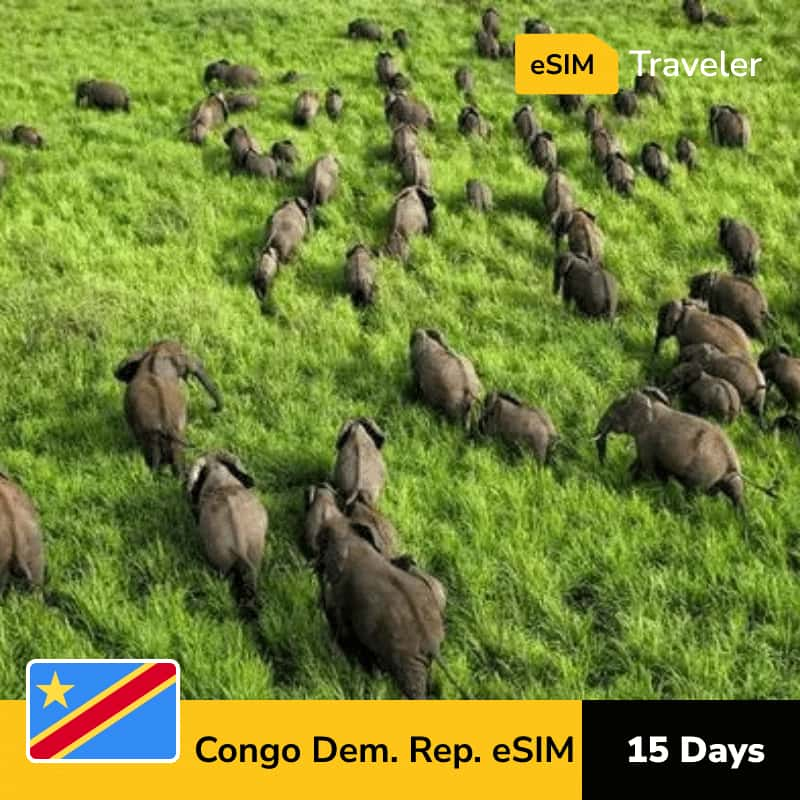 🇨🇩 Democratic Republic of Congo eSIM card for travel - 15Days | 1-30GB Data Plans-eSIM Traveler