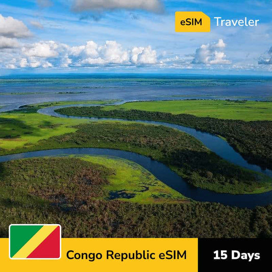 🇨🇬 Republic of the Congo eSIM card for travel - 15Days | 1-30GB Data Plans-eSIM Traveler