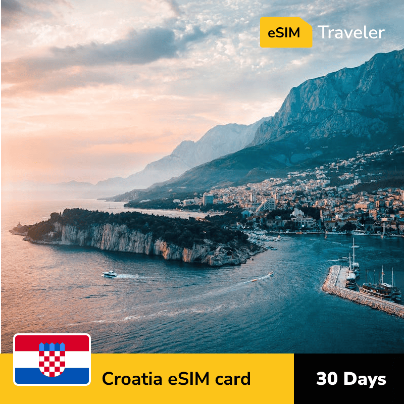 🇭🇷 Croatia eSIM card for travel - 30Days | 1-30GB Data Plans-eSIM Traveler