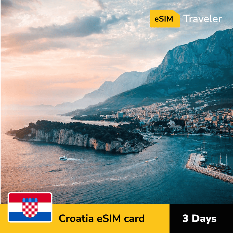 🇭🇷 Croatia eSIM card for travel - 3Days | 1-30GB Data Plans-eSIM Traveler