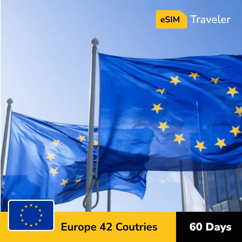 🇪🇺 Europe 42 countries eSIM card for travel - 60Days | 1-30GB Data Plans-eSIM Traveler