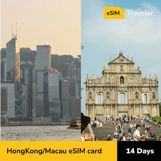 HongKong & Macau eSIM card for travel - 14Days | 1-30GB Data Plans-eSIM Traveler