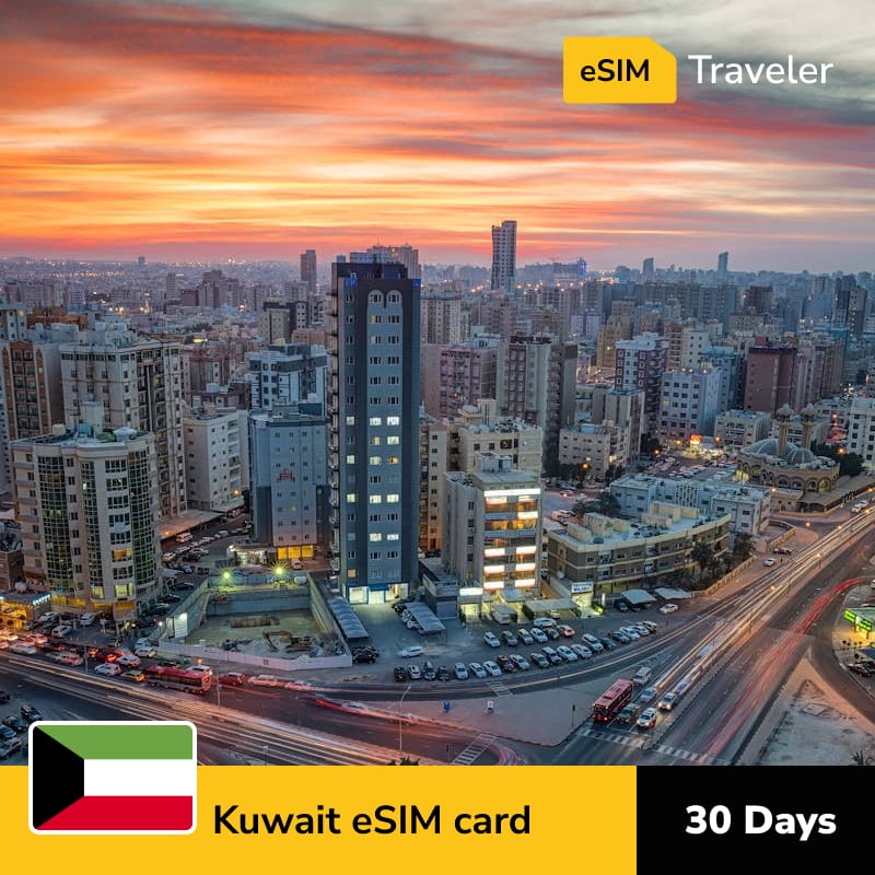 🇰🇼 Kuwait eSIM card for travel - 30Days | 1-30GB Data Plans-eSIM Traveler