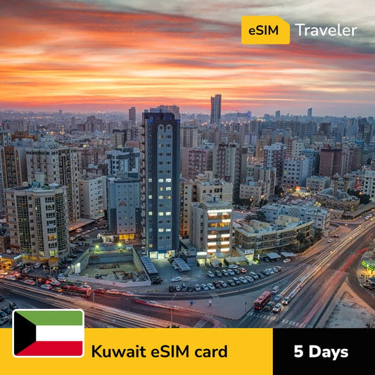 🇰🇼 Kuwait eSIM card for travel - 5Days | 1-30GB Data Plans-eSIM Traveler