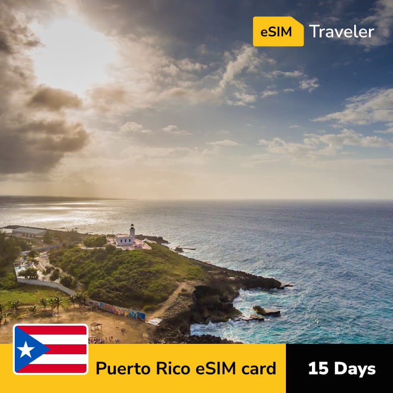 🇵🇷 Puerto Rico eSIM card for travel - 15Days | 1-30GB Data Plans-eSIM Traveler