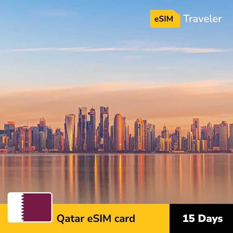 🇶🇦 Qatar eSIM card for travel - 15Days | 1-30GB Data Plans-eSIM Traveler