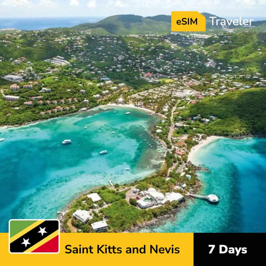 🇰🇳 Saint Kitts and Nevis eSIM card for travel - 7Days | 1-30GB Data Plans-eSIM Traveler