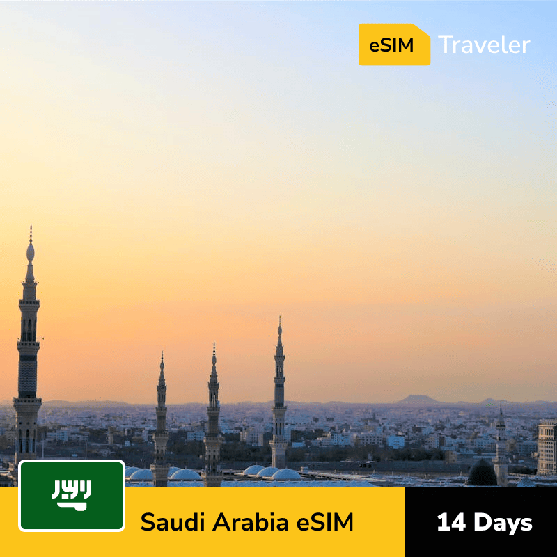 🇸🇦 Saudi Arabia eSIM card for travel - 14Days | 1-30GB Data Plans-eSIM Traveler