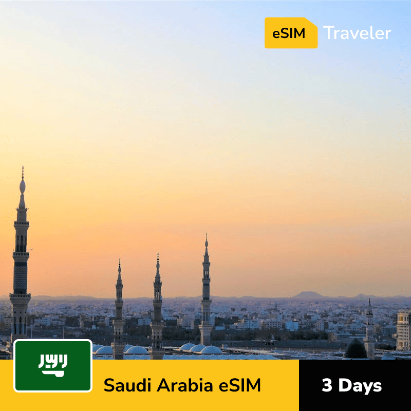 🇸🇦 Saudi Arabia eSIM card for travel - 3Days | 1-30GB Data Plans-eSIM Traveler