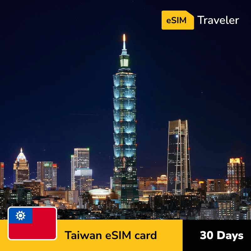 Taiwan eSIM card for travel - 30Days | 1-30GB Data Plans-eSIM Traveler