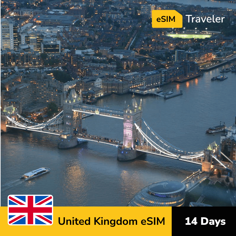 🇬🇧 United Kingdom eSIM card for travel - 14Days | 1-30GB Data Plans-eSIM Traveler