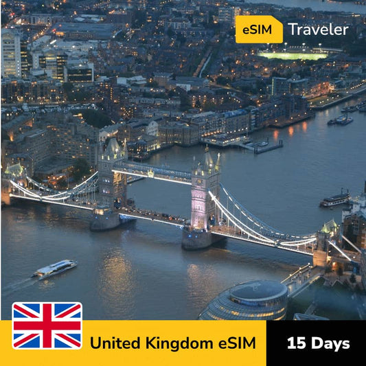 🇬🇧 United Kingdom eSIM card for travel - 15Days | 1-30GB Data Plans-eSIM Traveler