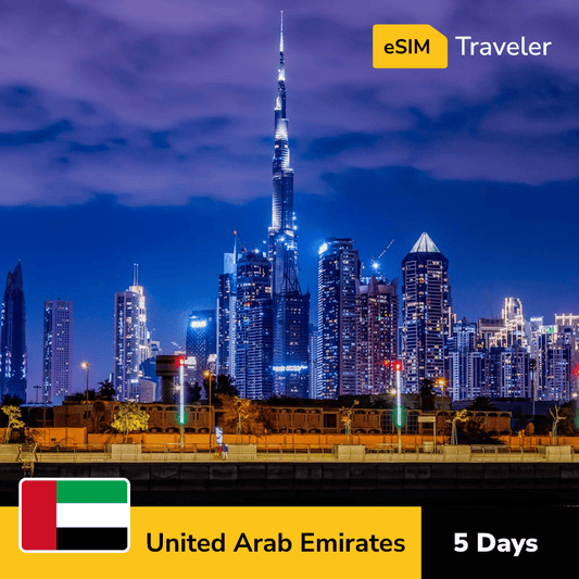 🇦🇪 United Arab Emirates eSIM card for travel - 5Days | 1-30GB Data Plans-eSIM Traveler