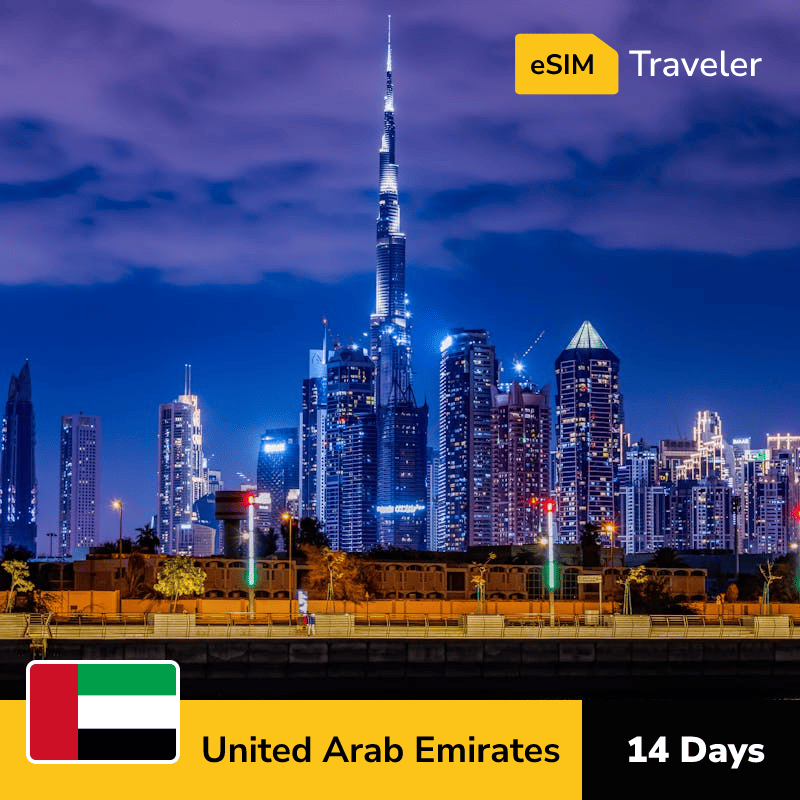 🇦🇪 United Arab Emirates eSIM card for travel - 14Days | 1-30GB Data Plans-eSIM Traveler